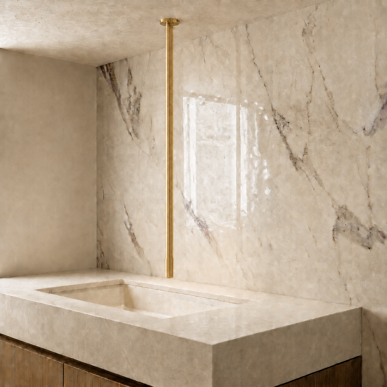 SCUBA CEILING MOUNTED BASIN  COLD FAUCET 72 INCHES WITH  MOUTH OPERATED SC-1185G-GOLD