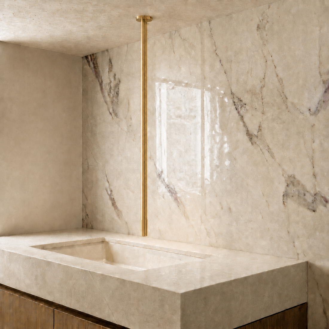 SCUBA CEILING MOUNTED BASIN  COLD FAUCET 72 INCHES WITH  MOUTH OPERATED SC-1185G-GOLD