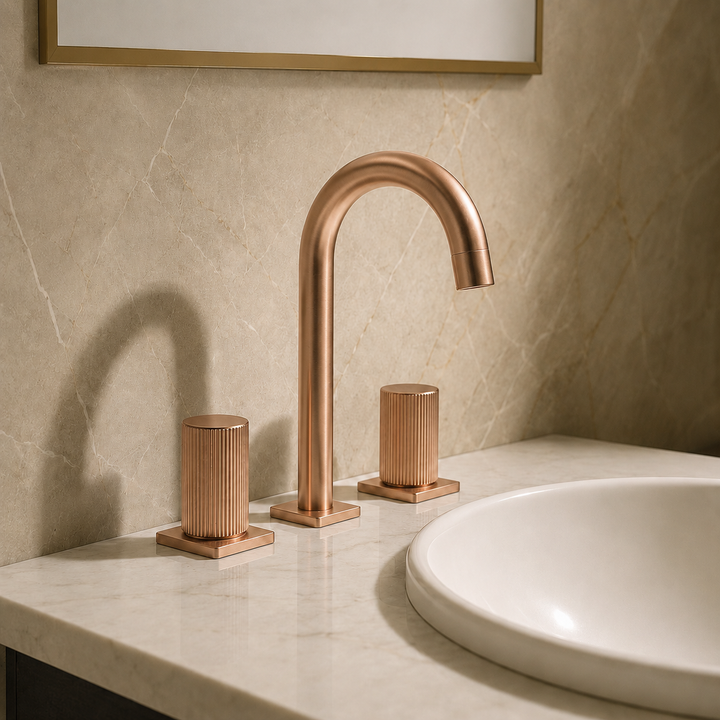 SERVEO PEBBLE SERIES DUCK MOUNTED BASIN MIXER SV6301-ROSE GOLD
