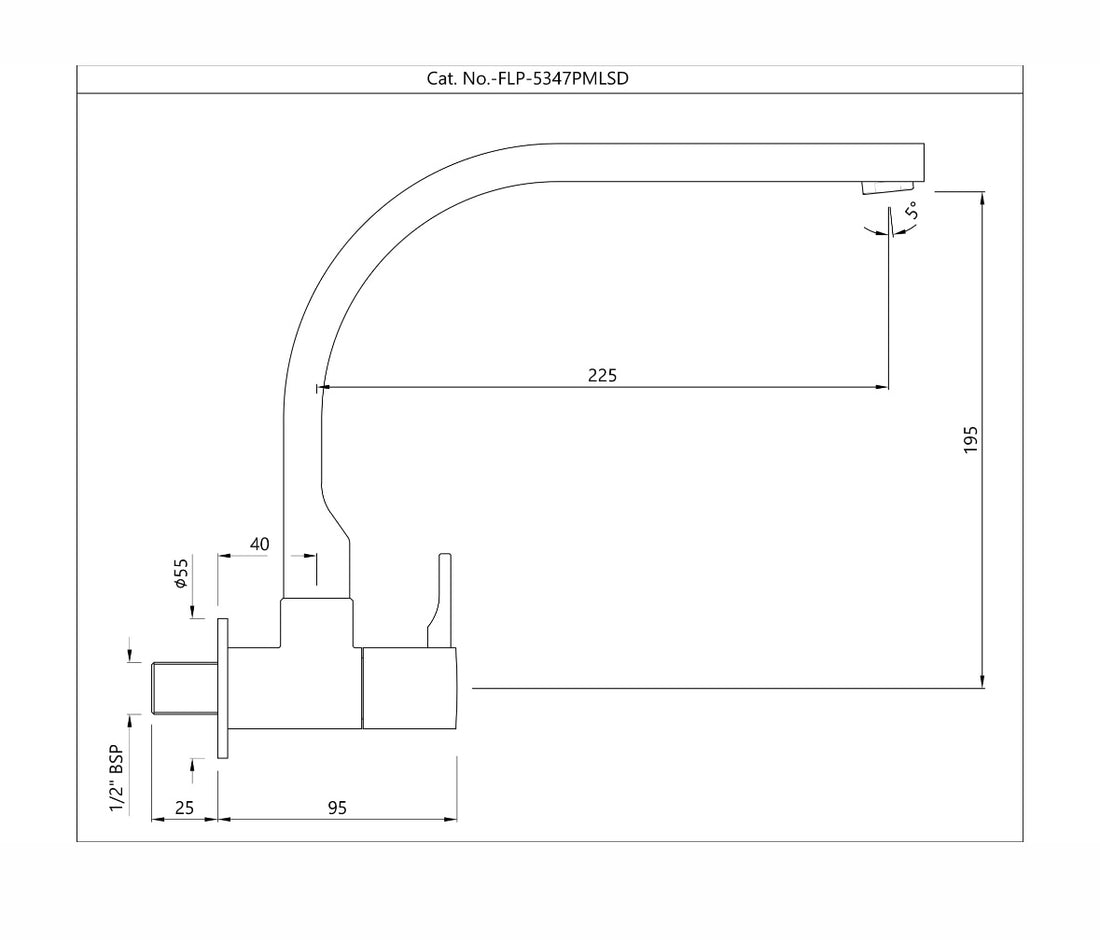 Jaquar Wall Mounted Regular Kitchen Sink Tap Florentine Prime FLP-CHR-5347PMLSD with Swinging Spout in Chrome Finish