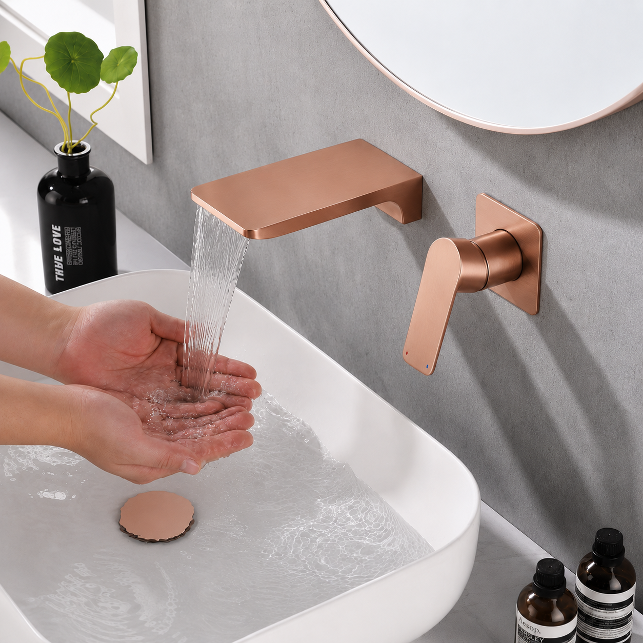 SERVEO CROWN SERIES WALL MOUNTED BASIN MIXER SV6207-ROSEGOLD