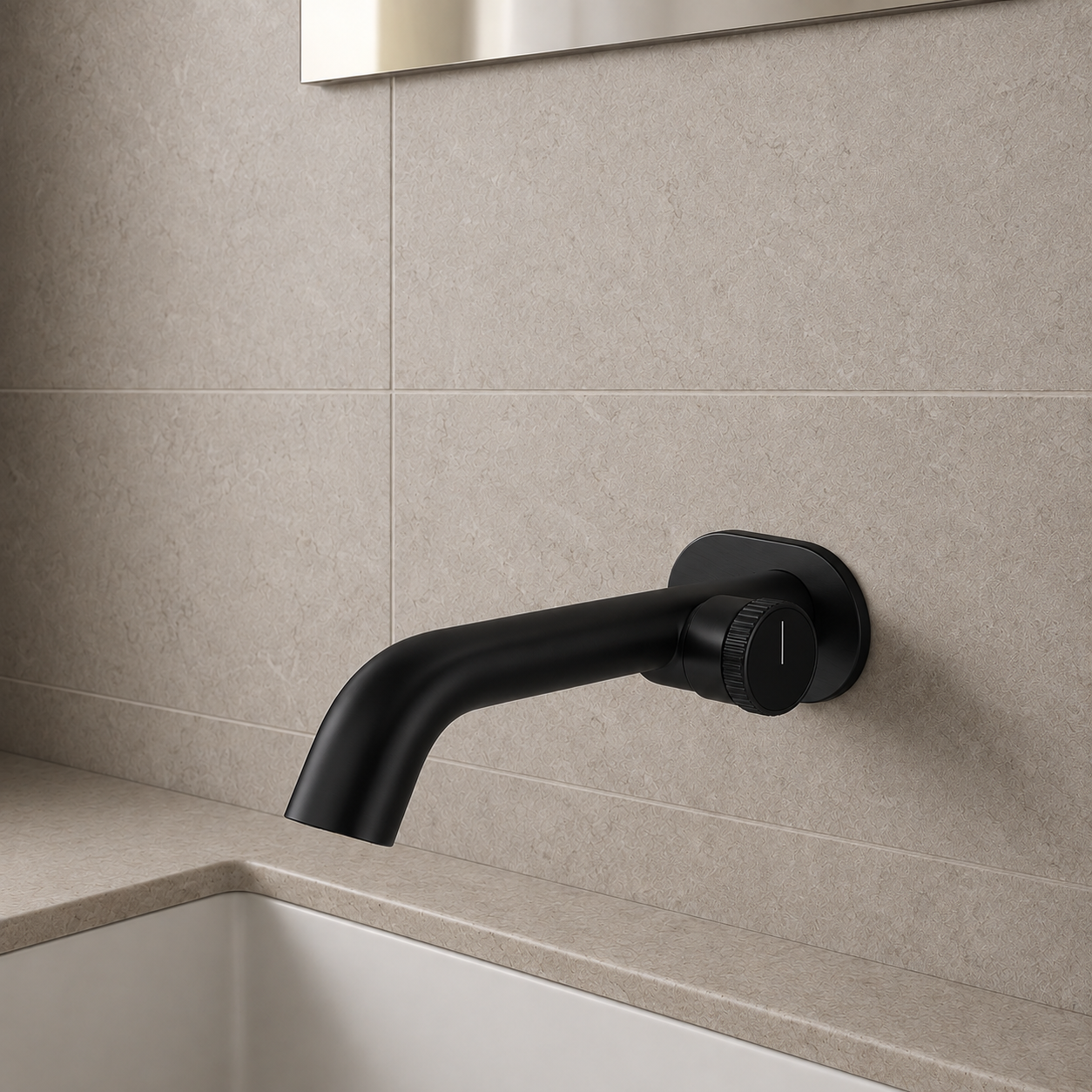 SERVEO OPULENCE  SERIES WALL MOUNTED BRASS BASIN MIXER SV6208-MATT BLACK