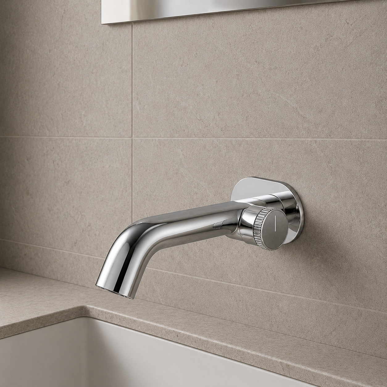 SERVEO OPULENCE  SERIES WALL MOUNTED BRASS BASIN MIXER SV6208-CHROME