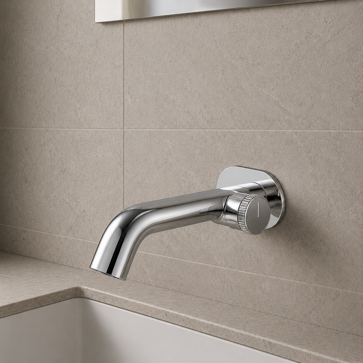 SERVEO OPULENCE  SERIES WALL MOUNTED BRASS BASIN MIXER SV6208-CHROME