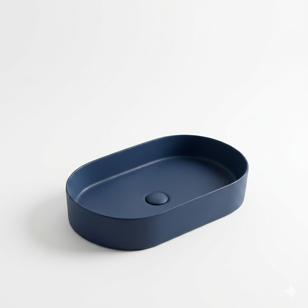 SCUBA COLOURFUL SERIES 18X11 INCHES CERAMIC MATT BASIN SC-9835- BLUE MATT