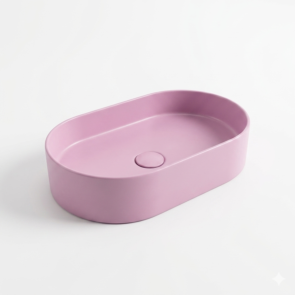 SCUBA COLOURFUL SERIES 18X11 INCHES CERAMIC MATT BASIN SC-9835- PINK MATT