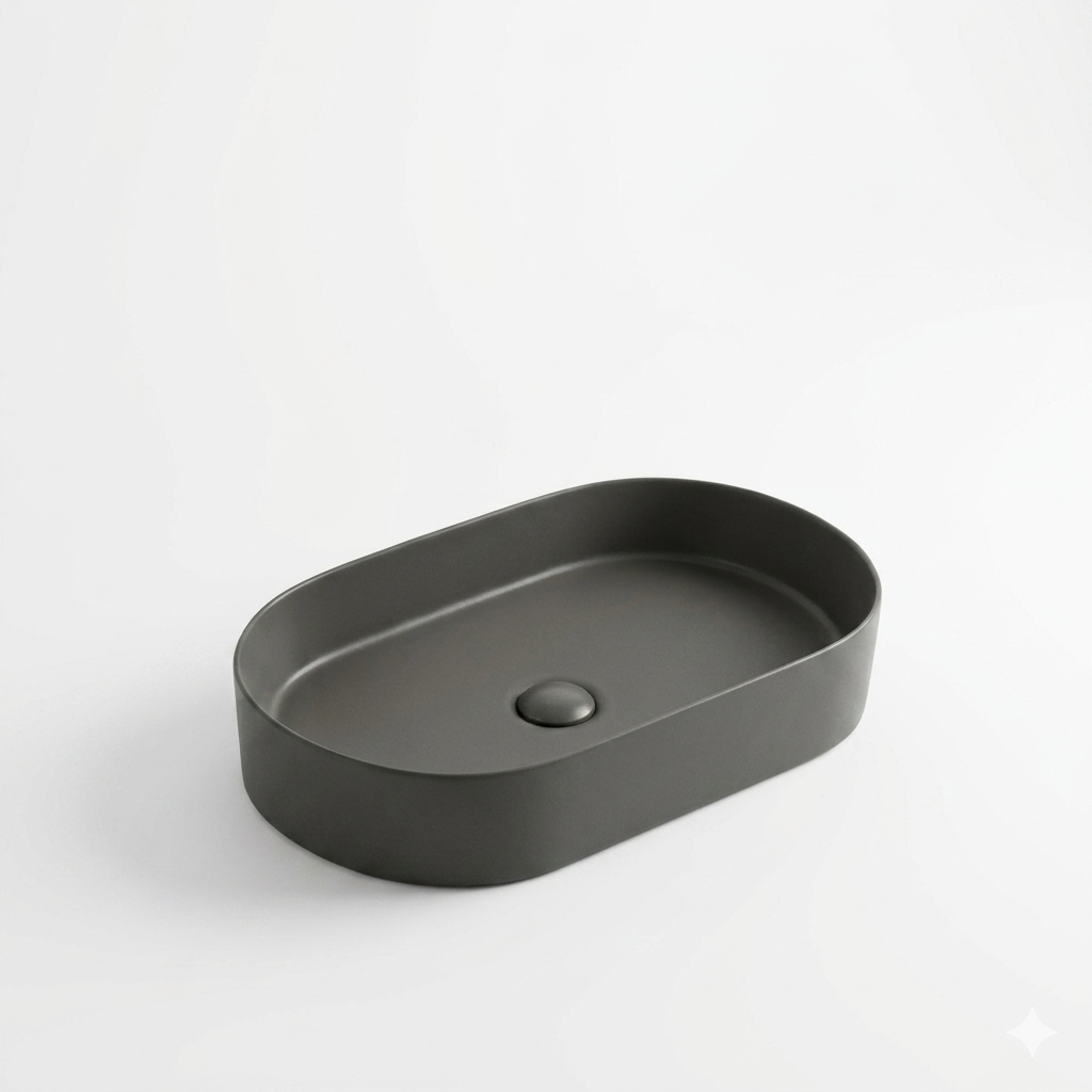 SCUBA COLOURFUL SERIES 18X11 INCHES CERAMIC MATT BASIN SC-9835- GREY MATT