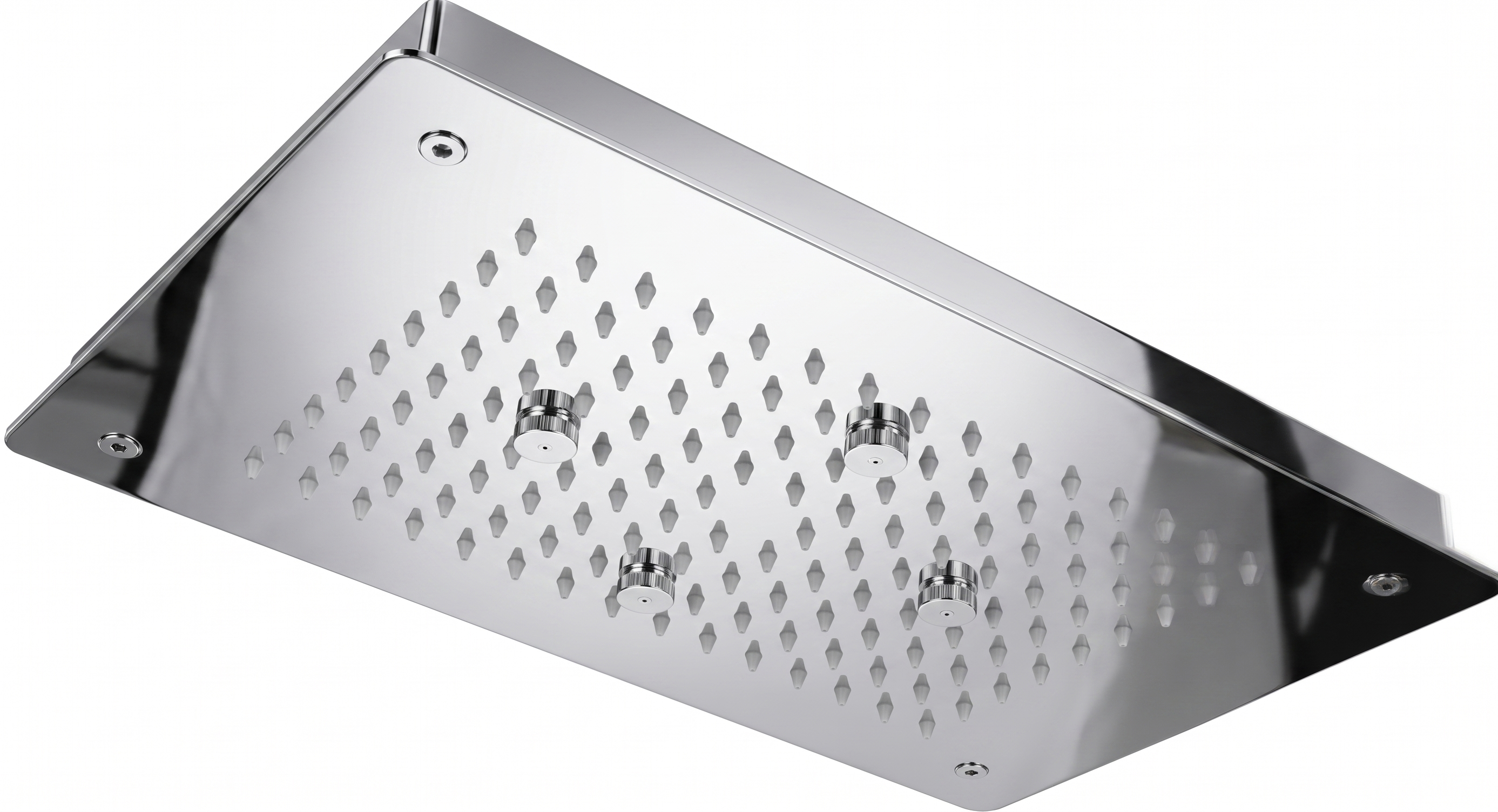 PICASO 2 FLOW OVERHEAD RAIN SHOWER-RAIN & MIST 19X13 INCHES: CHROME