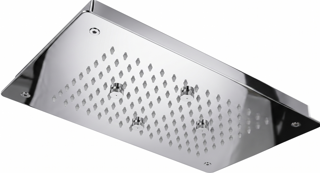 PICASO 2 FLOW OVERHEAD RAIN SHOWER-RAIN & MIST 19X13 INCHES: CHROME