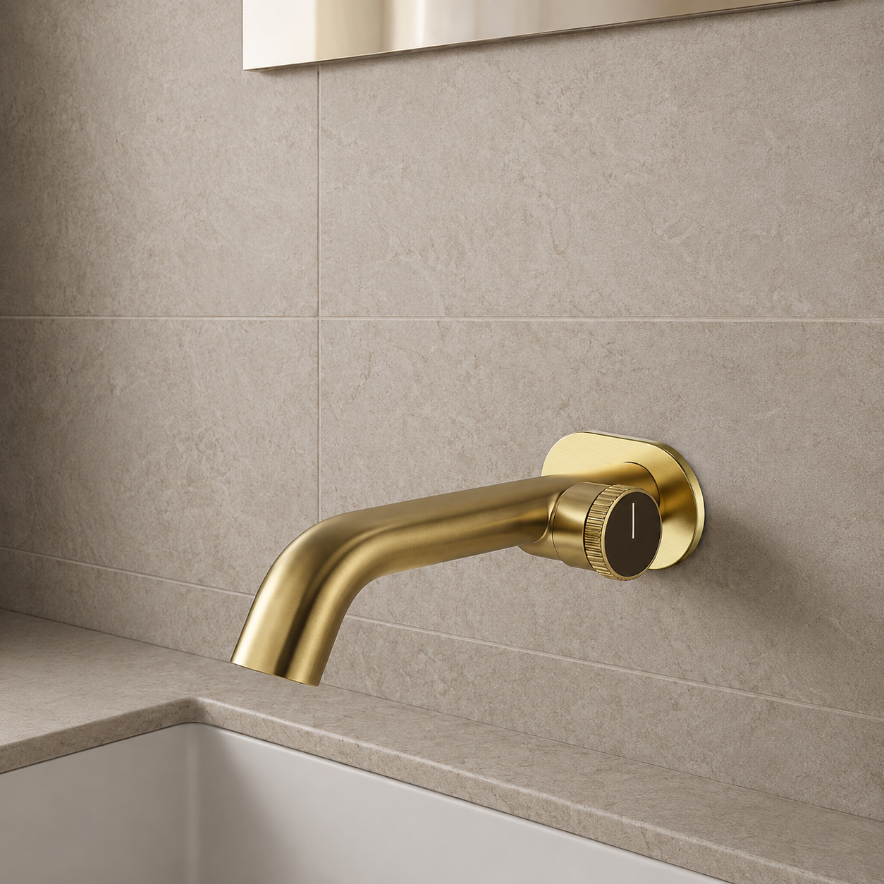 SERVEO OPULENCE  SERIES WALL MOUNTED BRASS BASIN MIXER SV6208-BRUSH GOLD