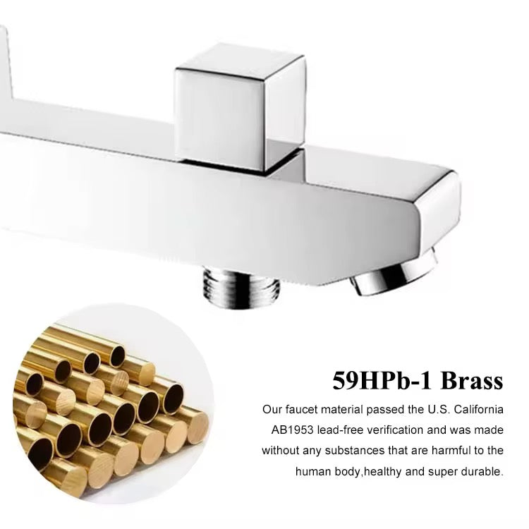 PICASO WALL MOUNTED KUBIX BUTTON SPOUT - CHROME