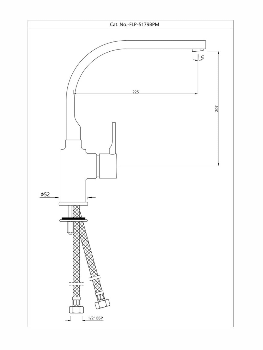 Jaquar Table Mounted Regular Kitchen Sink Mixer Florentine Prime FLP-CHR-5179BPM with Swinging Spout in Chrome Finish