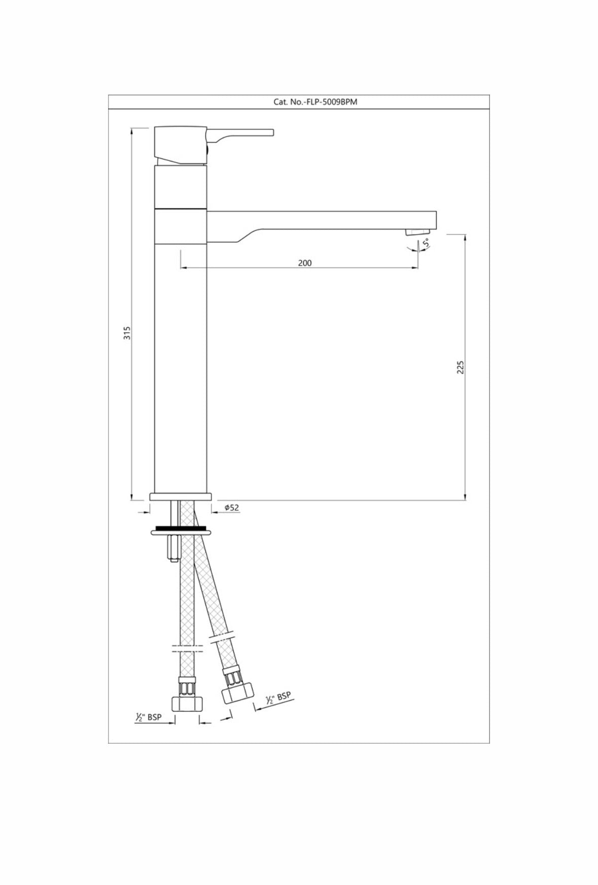 Jaquar Table Mounted Regular Kitchen Sink Mixer Florentine Prime FLP-CHR-5009BPM with Swinging Spout in Chrome Finish