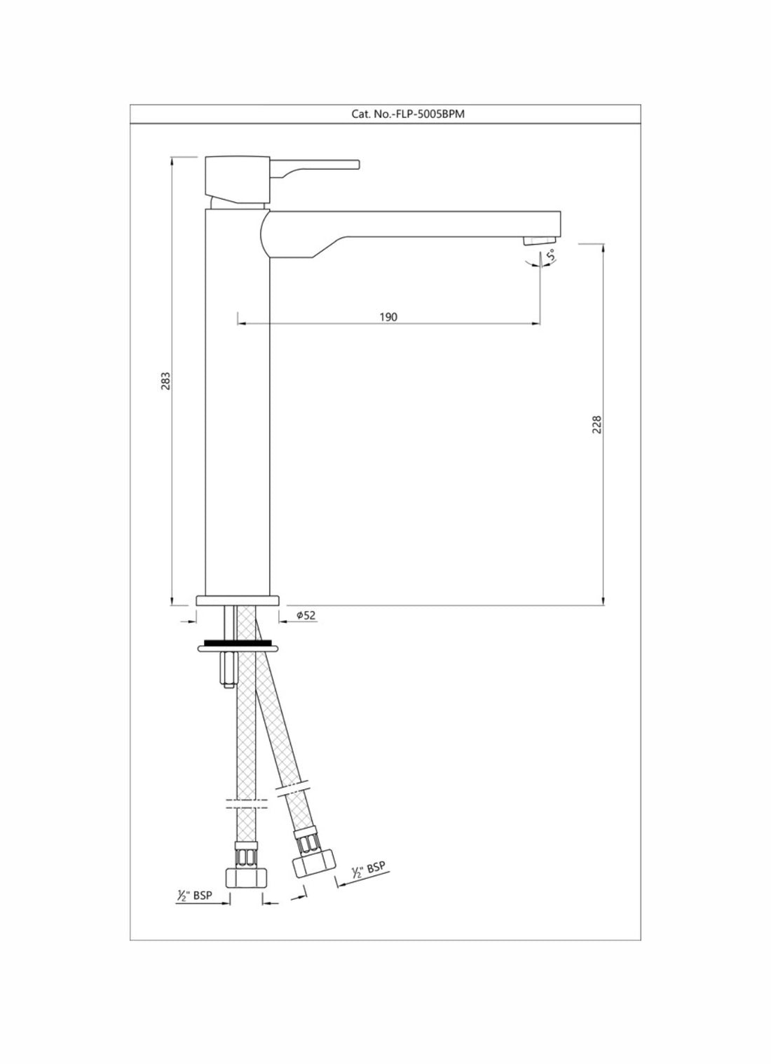 Jaquar Tall Boy Basin Mixer Florentine FLP-CHR-5005BPM in Chrome Finish