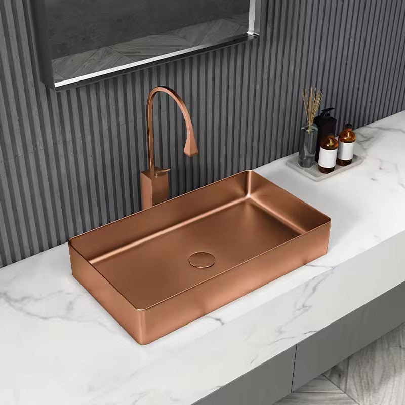 Scuba Metallic Basin Series SC-901 BRG with Pop-Up Waste Coupling- Rose Gold