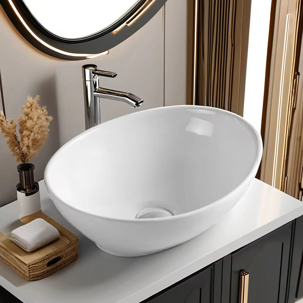 Scuba SC-9214 White Ceramic Basin - Oval