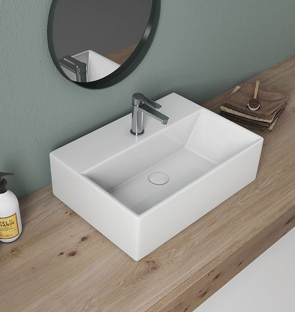 PICASO FLOW BRISTOL WALL MOUNTED/TABLE TOP CERAMIC WASH BASIN -  CERAMIC WHITE