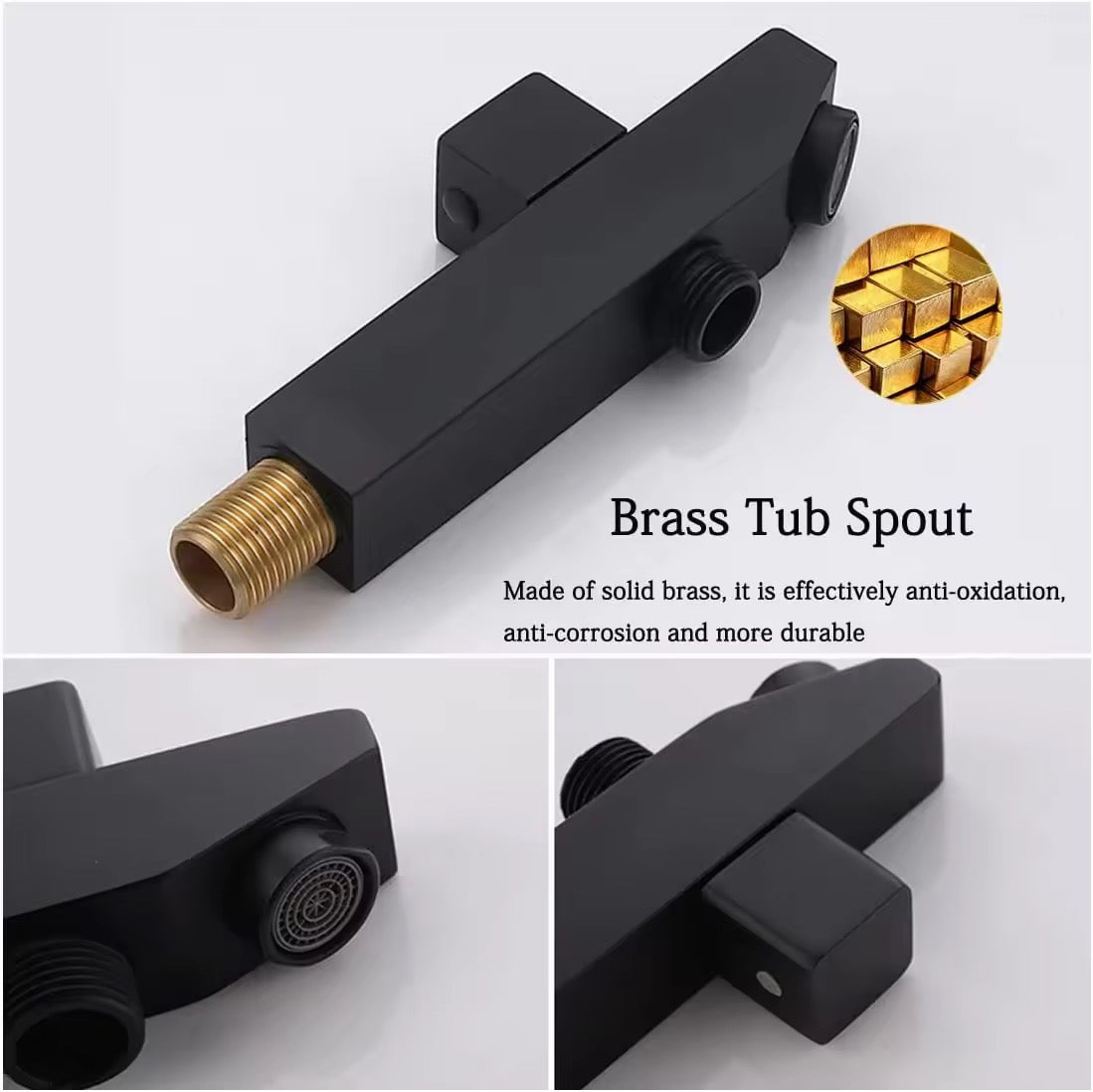 PICASO WALL MOUNTED KUBIX BUTTON SPOUT - MATTE BLACK