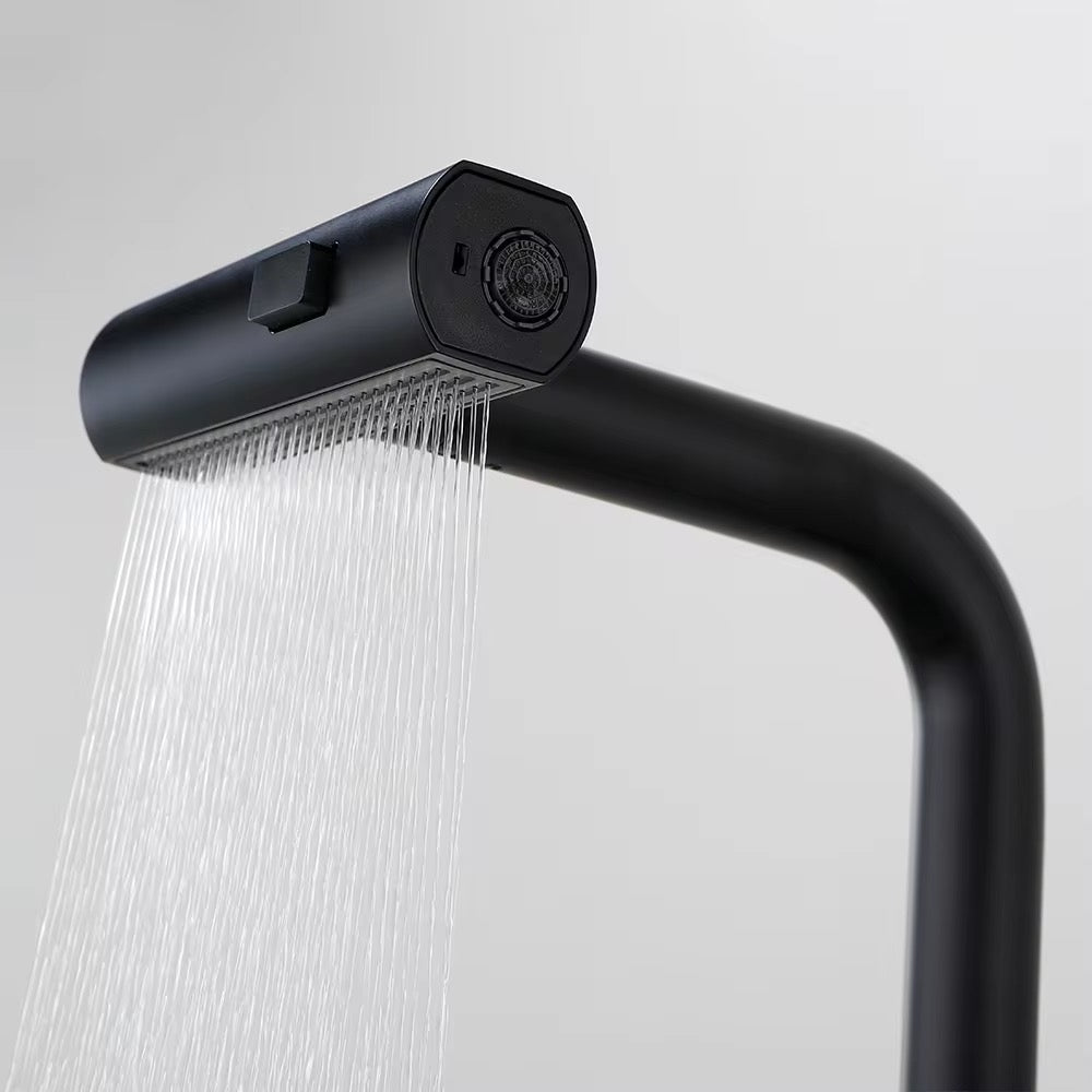 SCUBA 4 WAY SINGLE LEVER BASIN MIXER WITH PULLOUT SC-1154BM- BLACK MATT