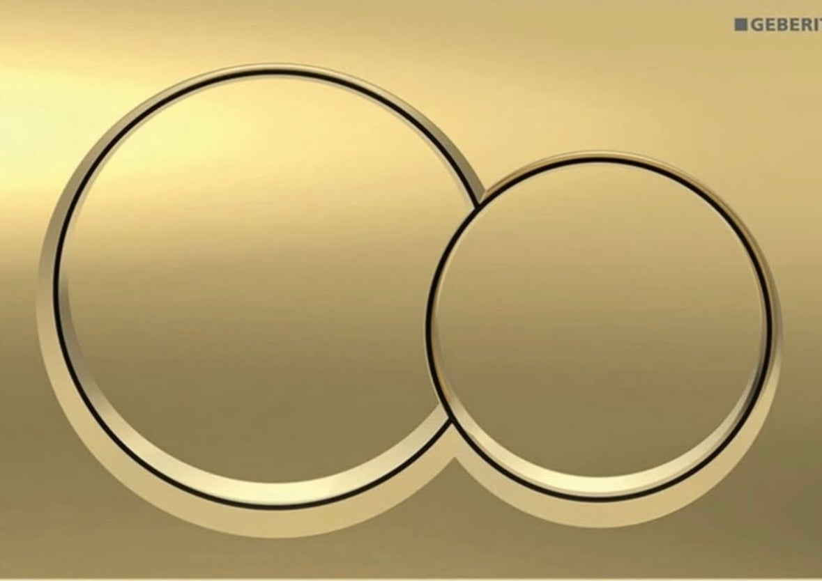 Geberrit Alpha 25 Round Brass Flush Plate for cistern -Gold