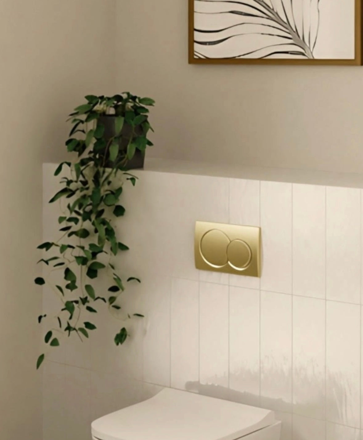 Geberrit Alpha 25 Round Brass Flush Plate for cistern -Gold