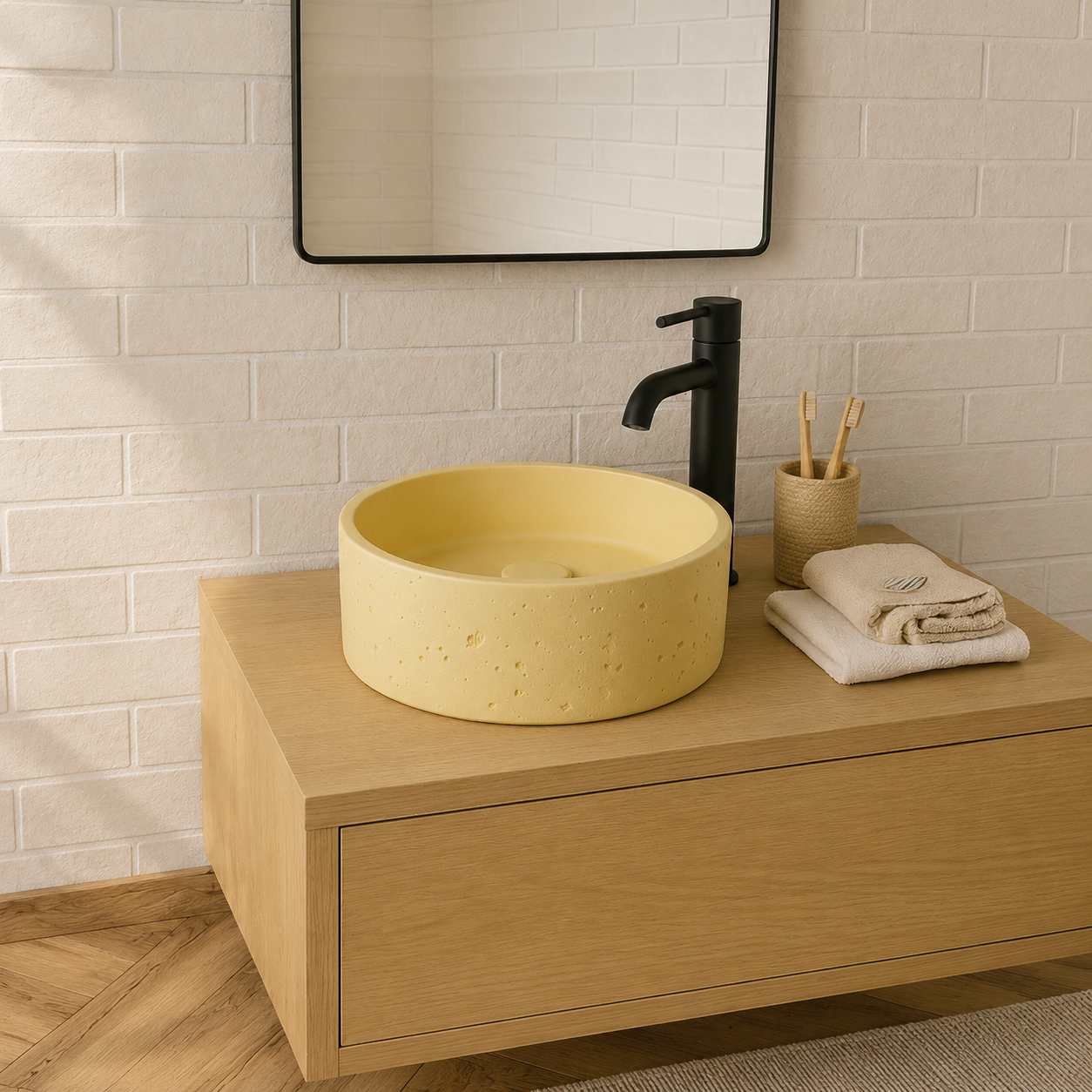 SERVEO CEMENT WASH BASIN ROUND SV8303 KK-KHAKI
