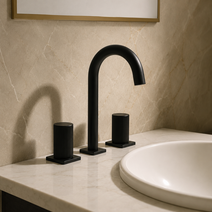 SERVEO PEBBLE SERIES DUCK MOUNTED BASIN MIXER SV6301-BLACK MATT