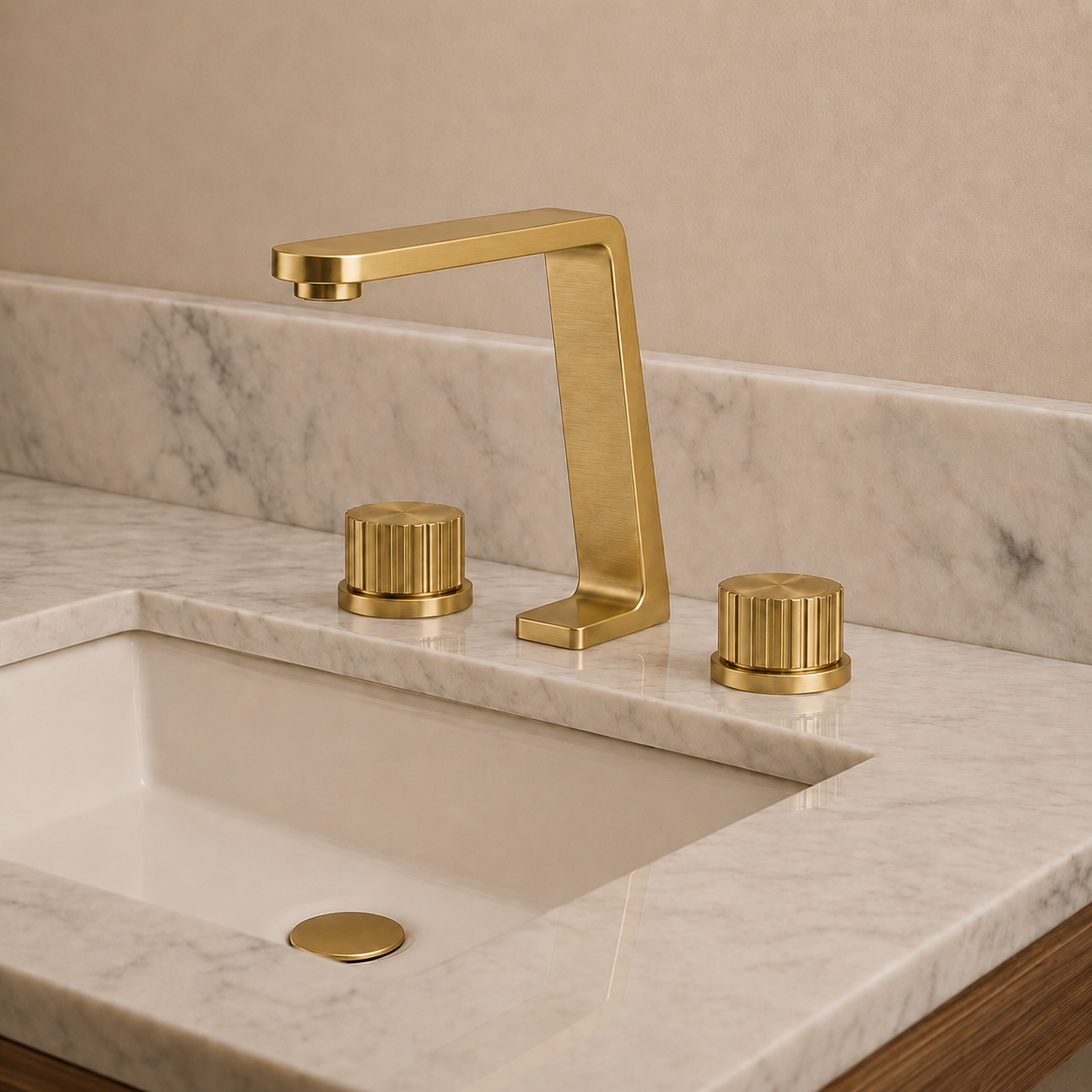 SERVEO ROYALE SERIES DUCK MOUNTED BASIN MIXER SV6305-BRUSH GOLD