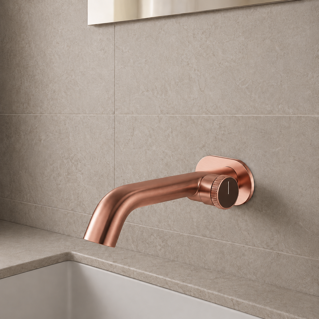 SERVEO OPULENCE  SERIES WALL MOUNTED BRASS BASIN MIXER SV6208-ROSE GOLD