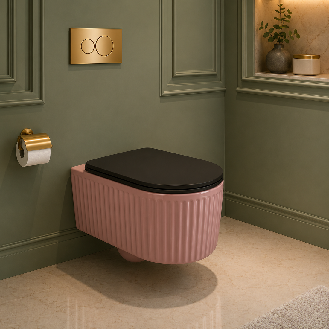 SCUBA DESIGNER RIMLESS WALLHUNG WC SC-9648 PM-PINK MATT