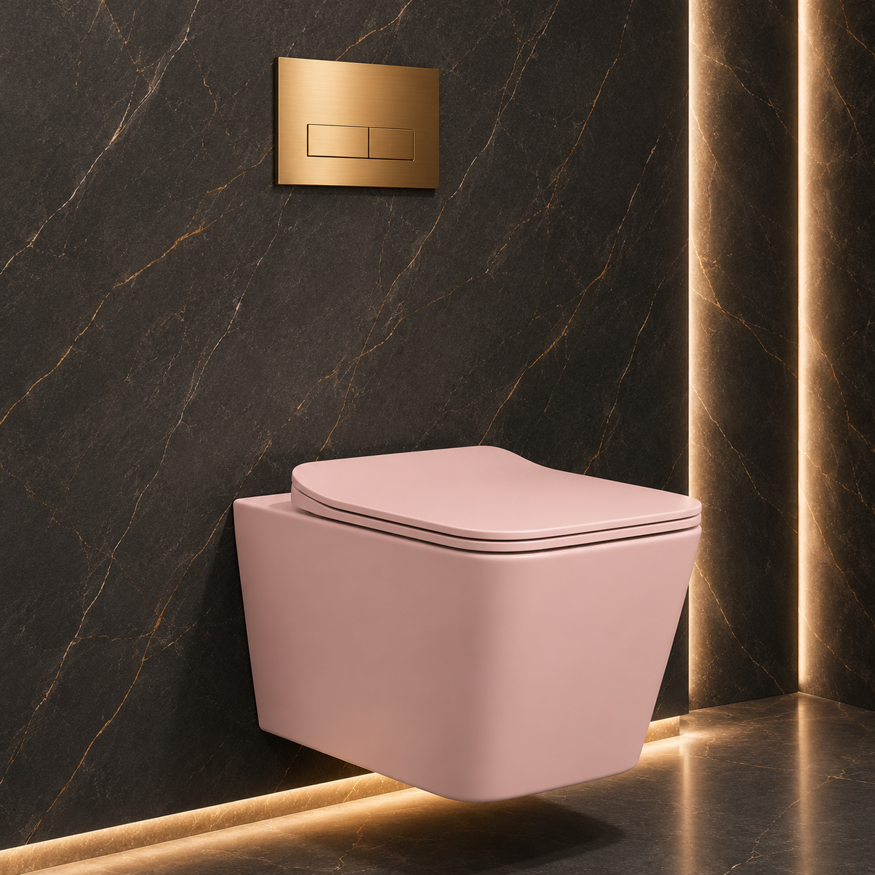SCUBA DESIGNER RIMLESS MATT WALL HUNG WC SC-9629 PM-PINK MATT