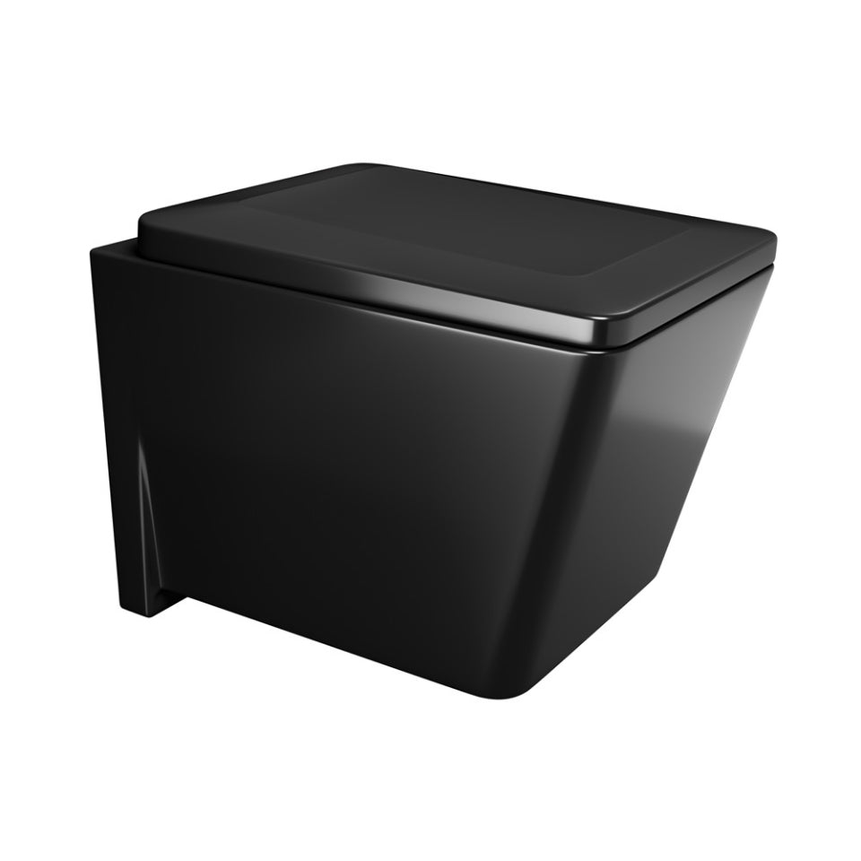 JAQUAR RIMLESS WALL HUNG WC KUBIX PRIME KUS-BLM-35953BIUFPM - BLACK MATT
