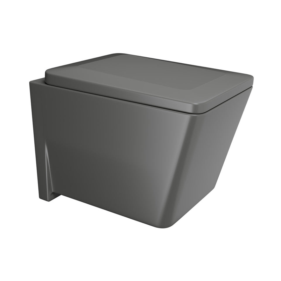 JAQUAR RIMLESS WALL HUNG WC KUBIX PRIME KUS-GRM-35953BIUFPM - GREY MATT