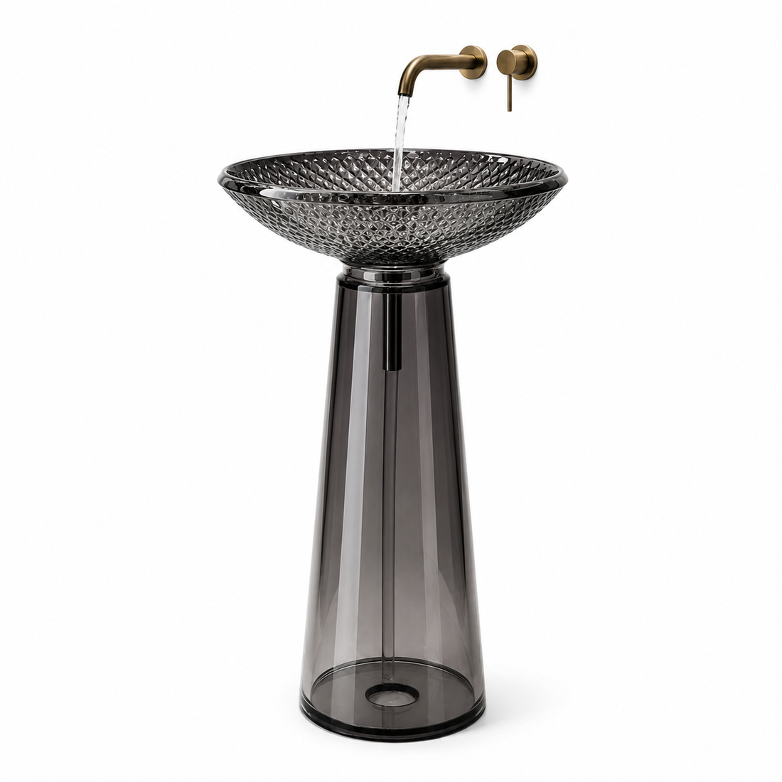 SCUBA RESIN TRANSPARENT PEDESTAL BASIN SC-9347-BLACK