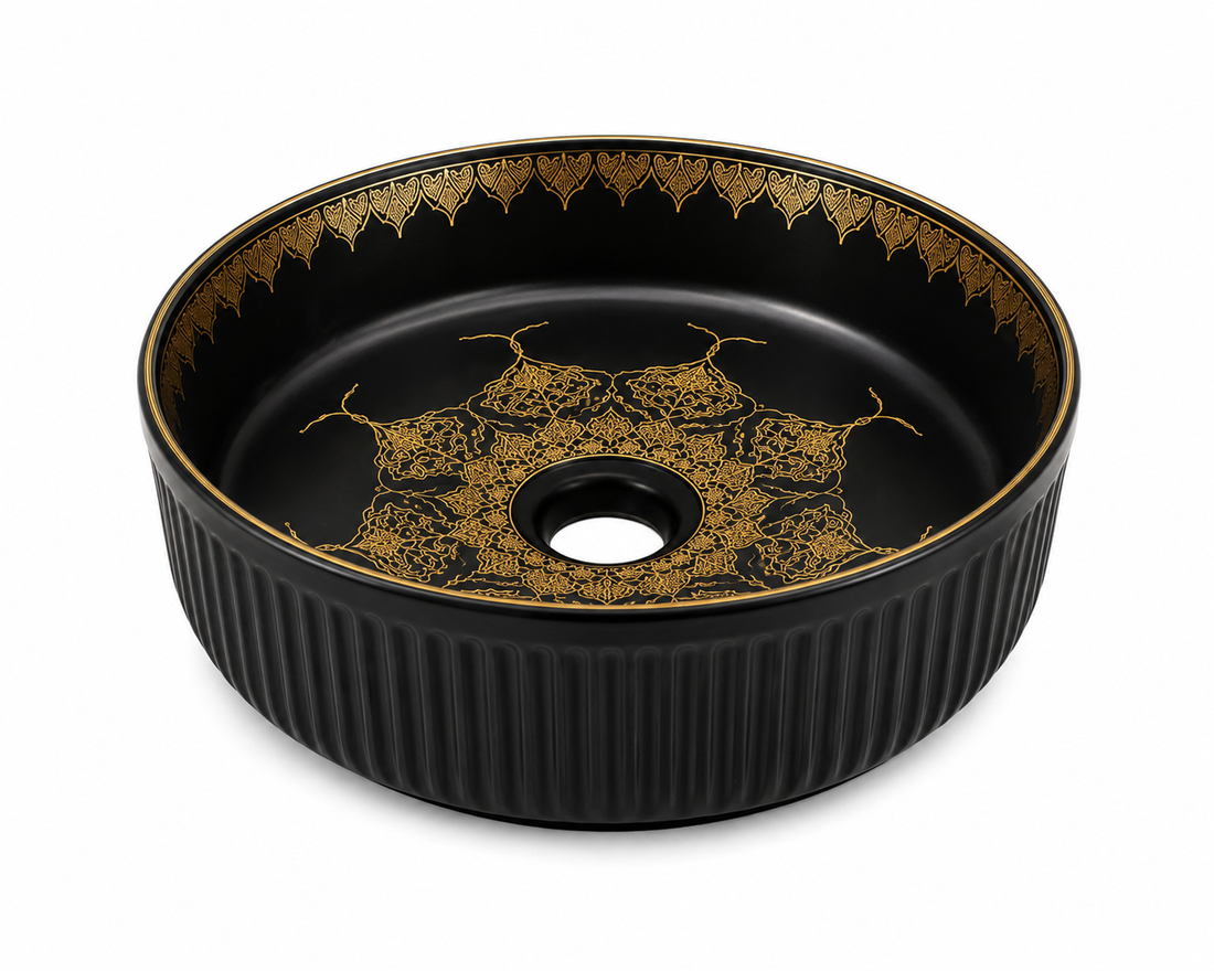 SCUBA MOROCCAN CERAMIC DESIGN BASIN SC-6003 BLK-KLH-BLACK
