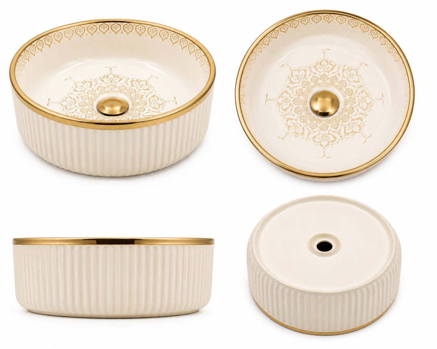 SCUBA MOROCCAN CERAMIC DESIGN BASIN SC-6003 CRM-KLHBEIGE
