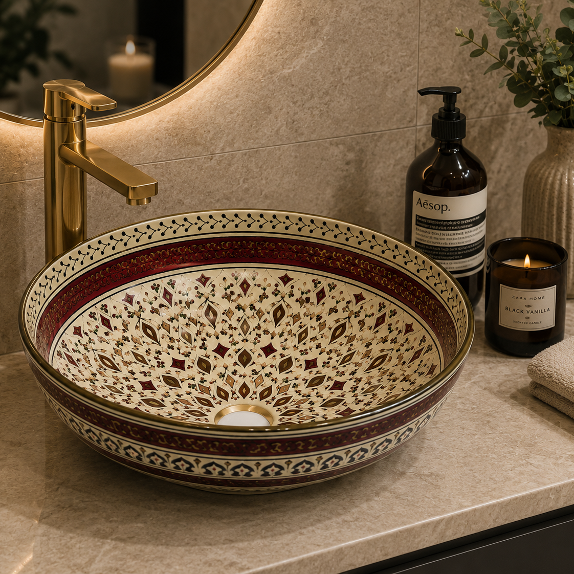 SCUBA MOROCCAN CERAMIC DESIGN BASIN SC-9215 KLH