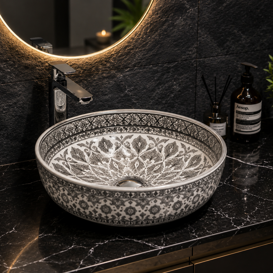 SCUBA MOROCCAN CERAMIC DESIGN BASIN SC-9216 KLH