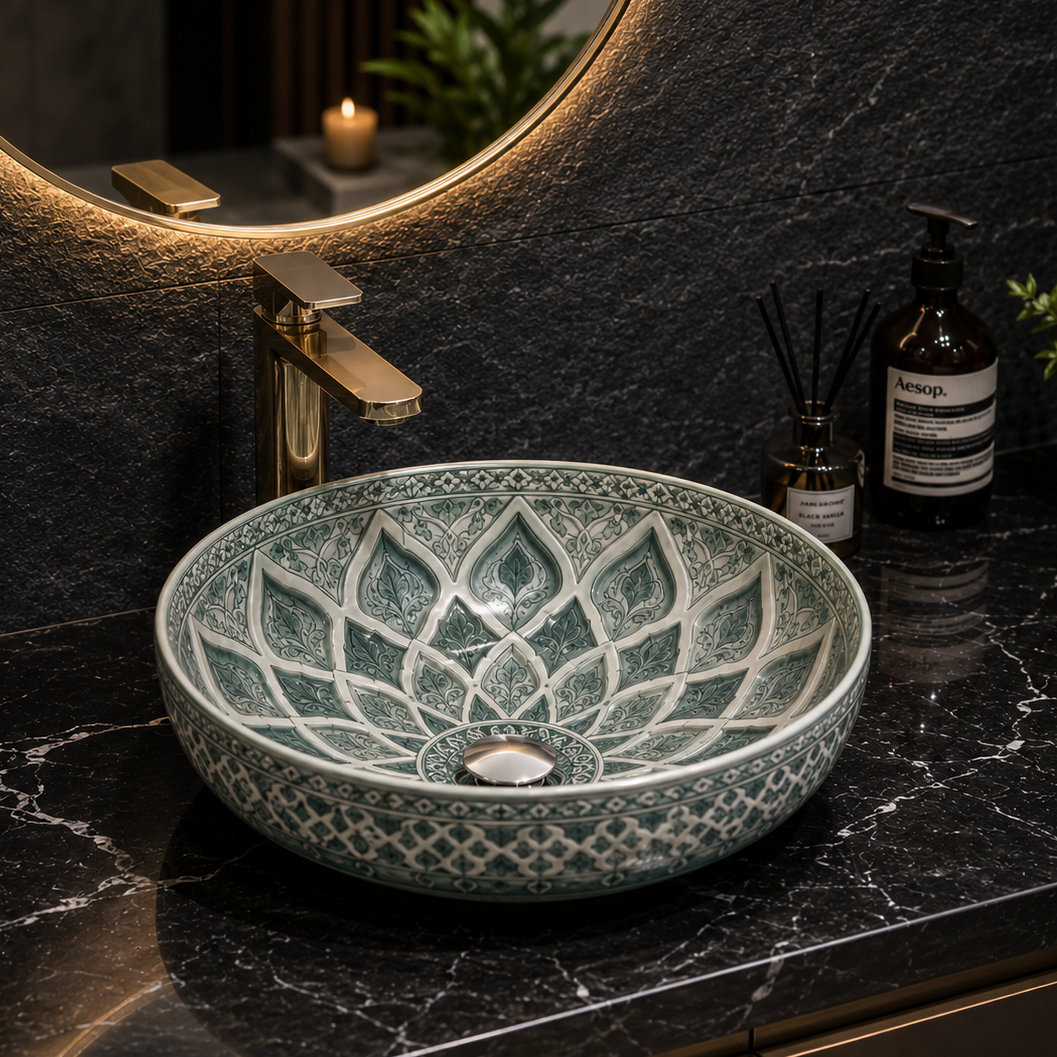 SCUBA MOROCCAN CERAMIC DESIGN BASIN SC-9218 KLH