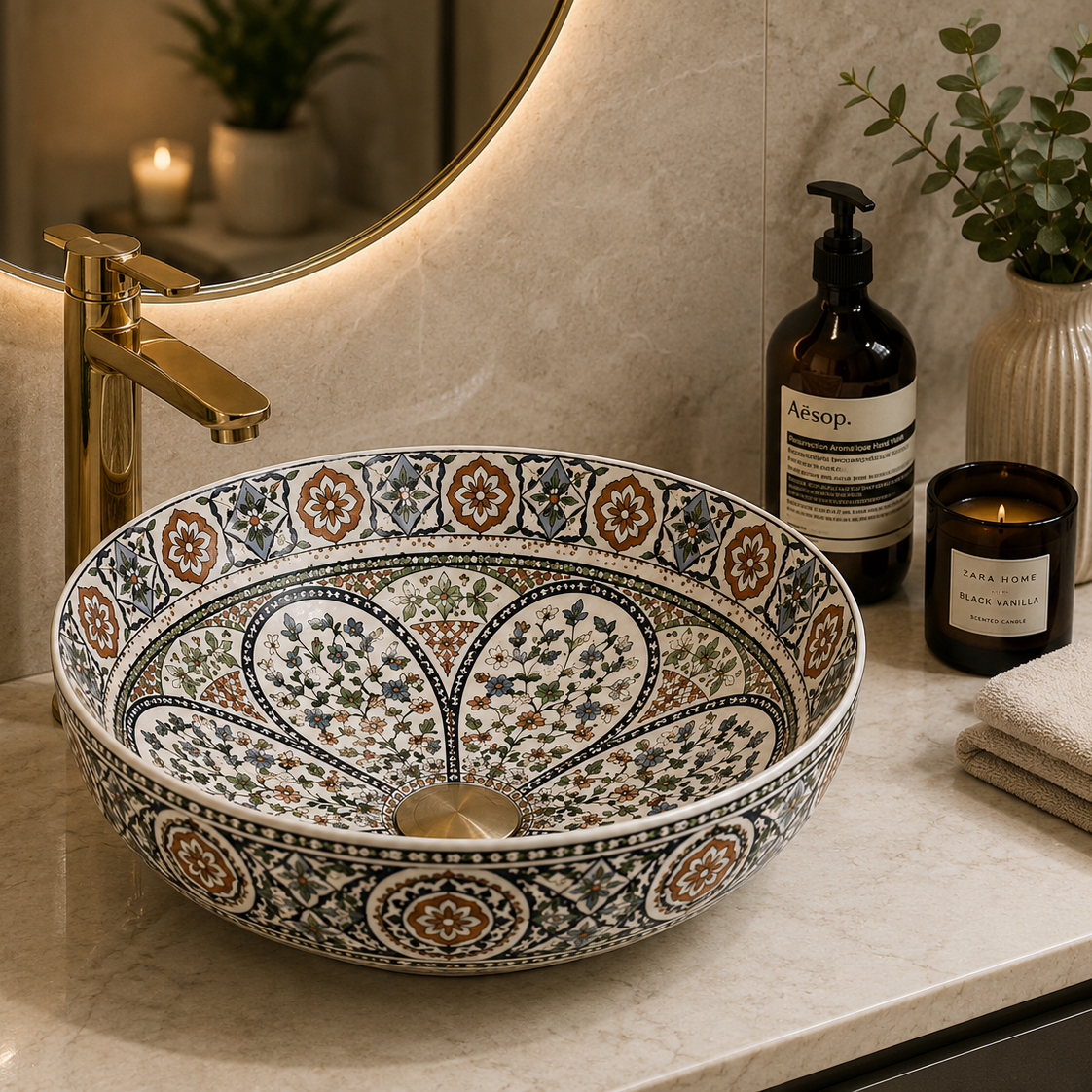 SCUBA MOROCCAN CERAMIC DESIGN BASIN SC-9219 KLH