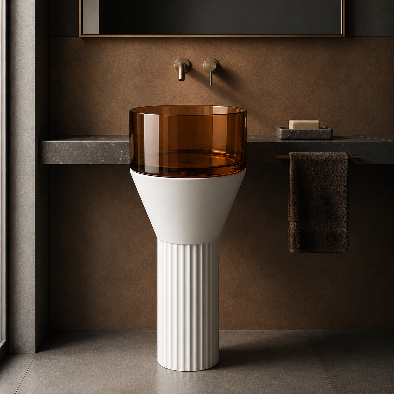 SCUBA RESIN TRANSPARENT PEDESTAL BASIN SC-9333