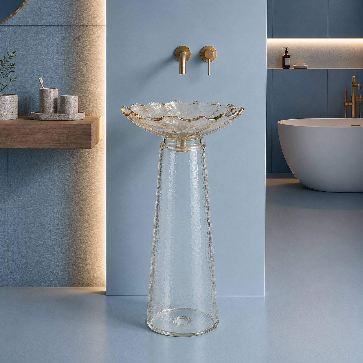 SCUBA RESIN TRANSPARENT PEDESTAL BASIN SC-9348