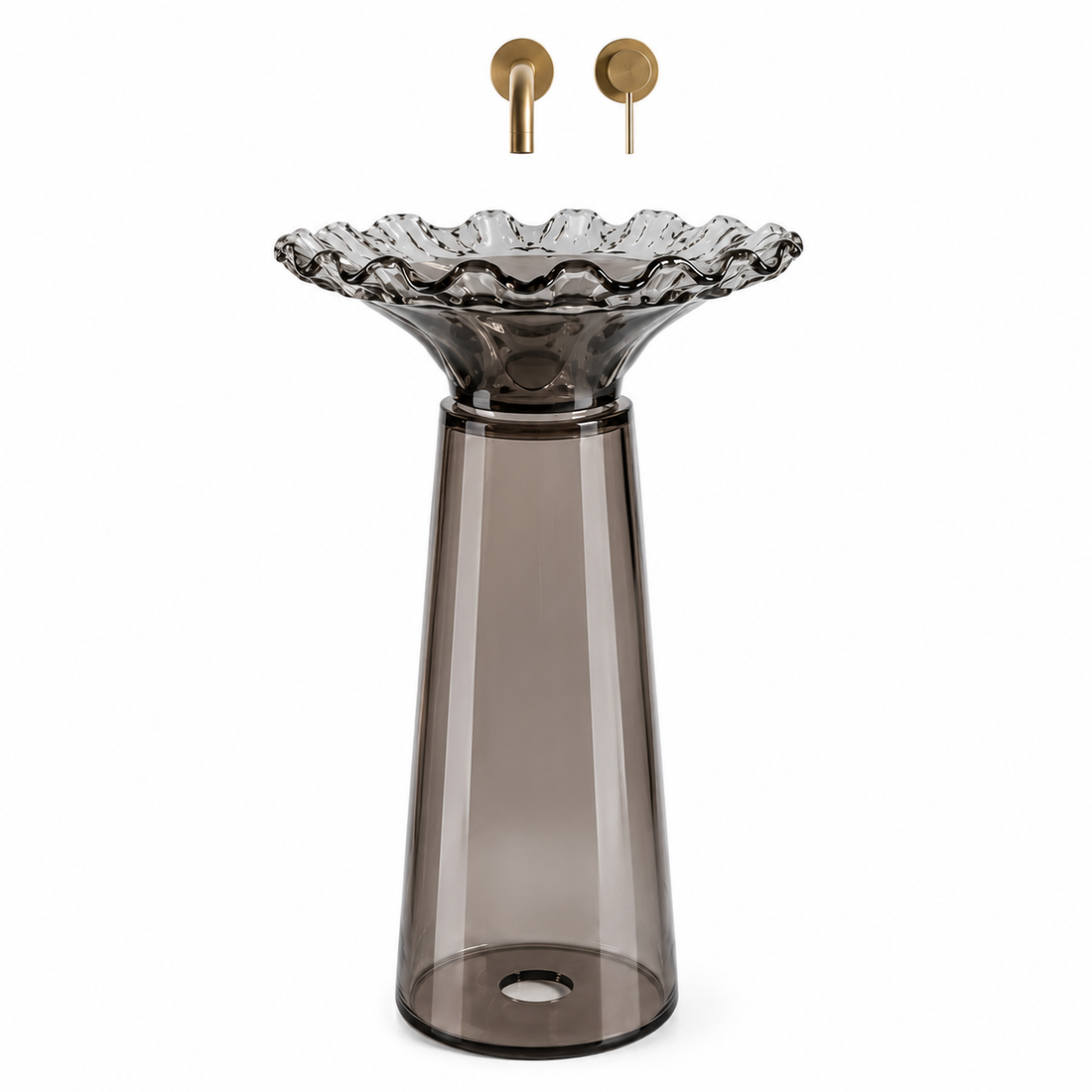 SCUBA RESIN TRANSPARENT PEDESTAL BASIN SC-9353-BLACK
