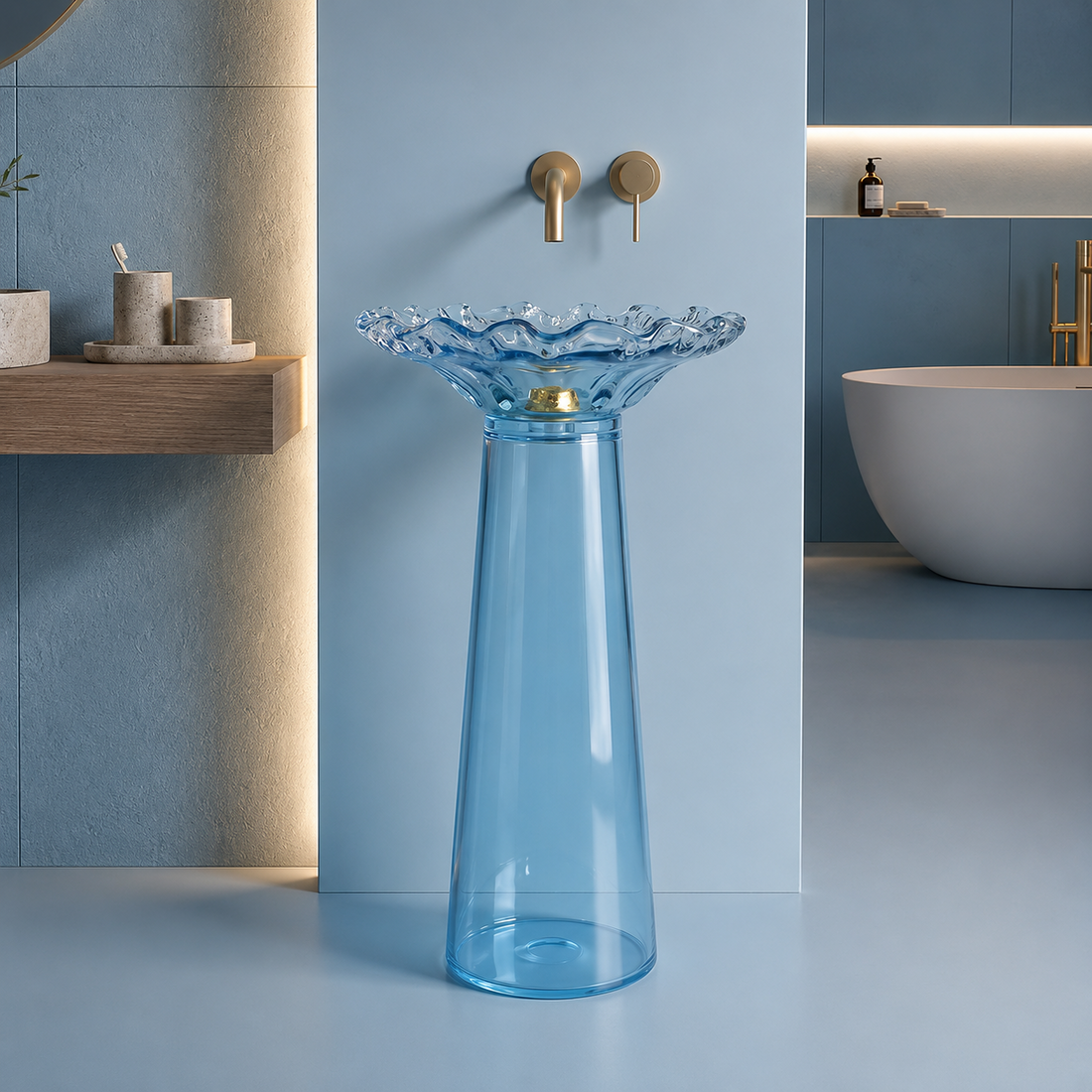 SCUBA RESIN TRANSPARENT PEDESTAL BASIN SC-9354
