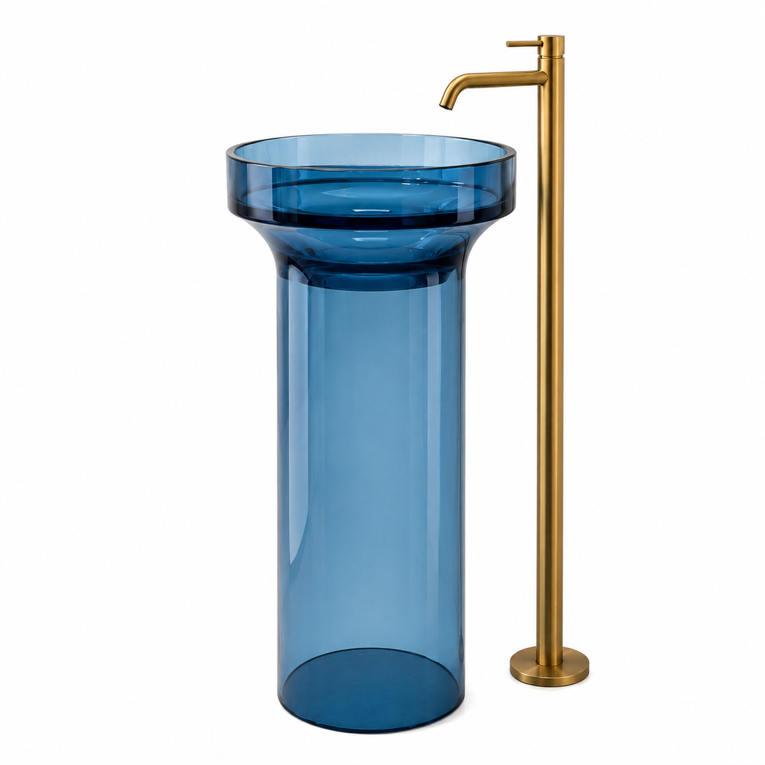 SCUBA RESIN TRANSPARENT PEDESTAL BASIN SC-9365-BLUE