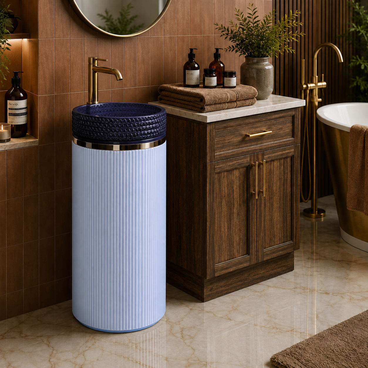SCUBA ARTIFICIAL STONE PEDESTAL BASIN SC-9372