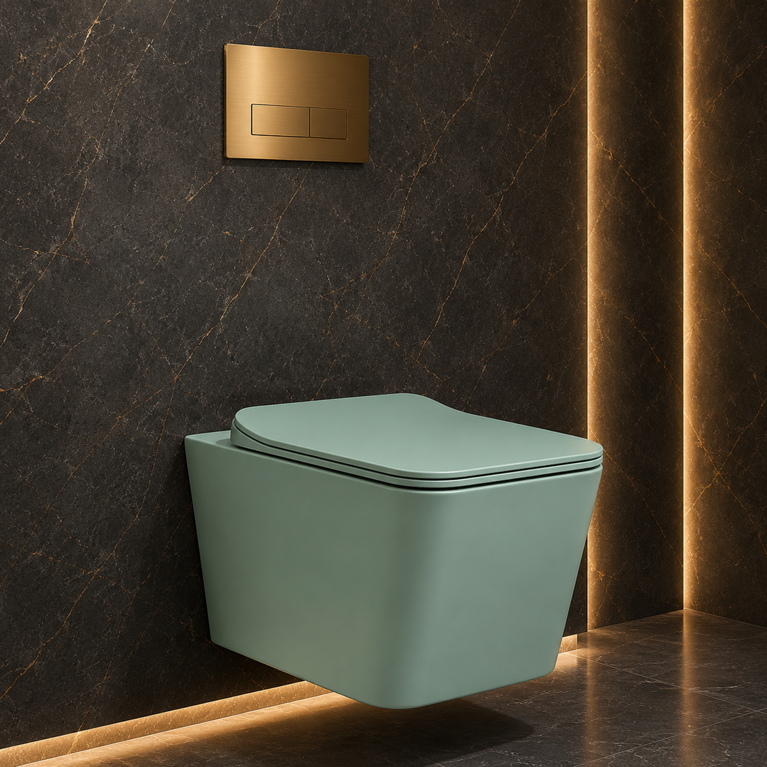SCUBA DESIGNER RIMLESS MATT WALL HUNG WC SC-9629 PGM-PISTA GREEN MATT