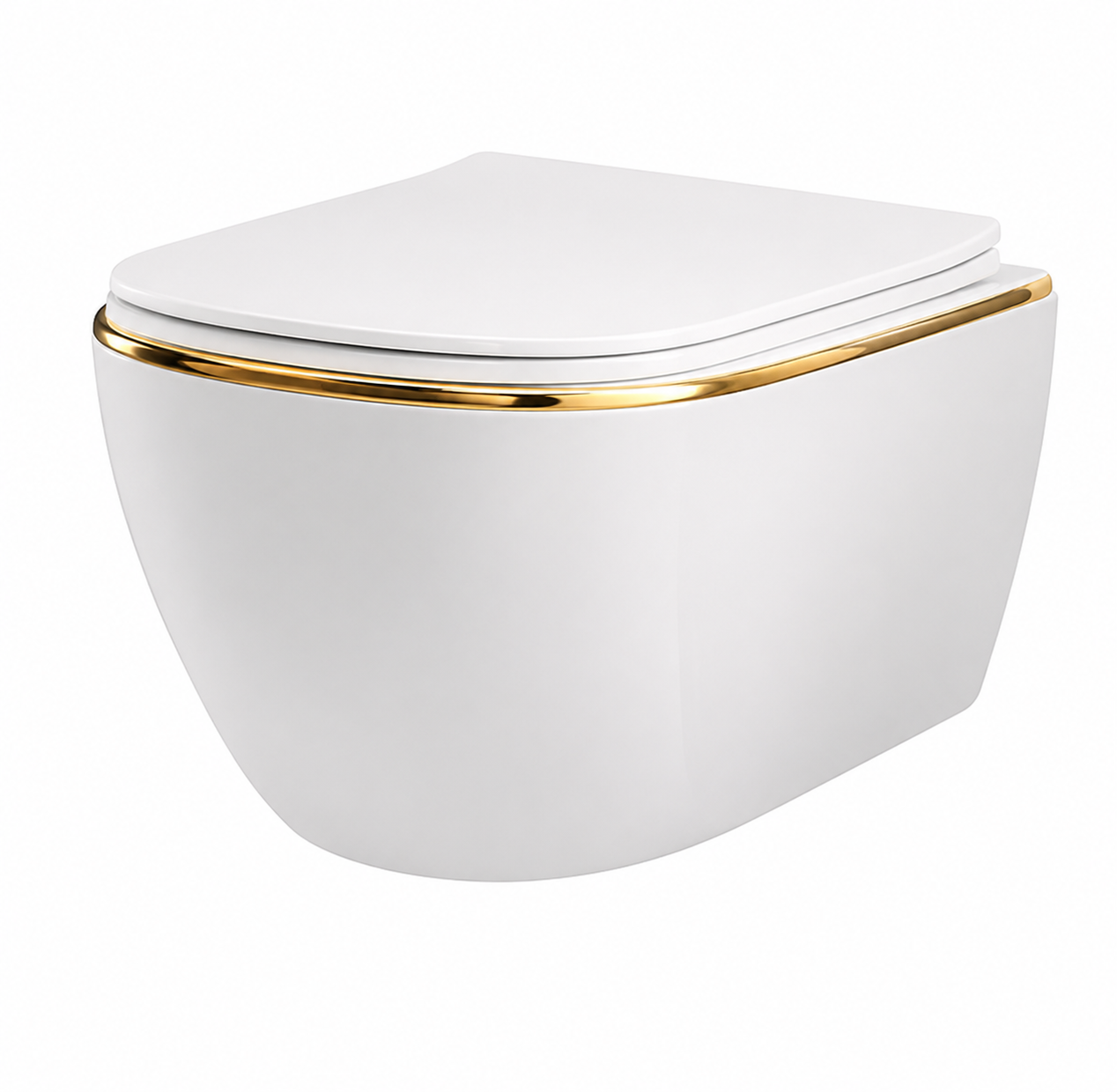 SCUBA DESIGNER RIMLESS WALLHUNG WC SC-9636 WRG-WHITE ROSE GOLD
