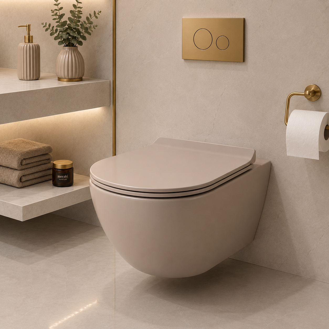 SCUBA DESIGNER RIMLESS MATT WALL HUNG WC SC-9644 CRM-CREAM MATT
