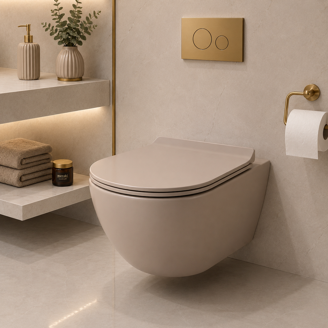 SCUBA DESIGNER RIMLESS MATT WALL HUNG WC SC-9644 CRM-CREAM MATT